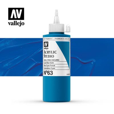 ACRILICO STUDIO VALLEJO 200ML AZUL CYAN OSCURO 63