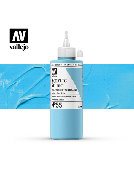 ACRILICO STUDIO VALLEJO 200ML AZUL PÁLIDO FTALO 55