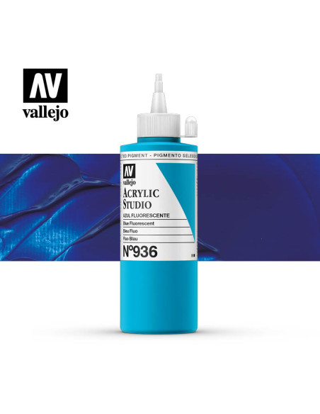 ACRILICO STUDIO VALLEJO 200ML AZUL FLUOR 936