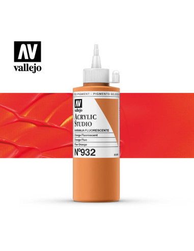 ACRILICO STUDIO VALLEJO 200ML NARANJA FLUOR 932