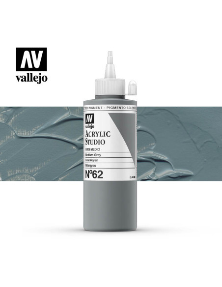 ACRILICO STUDIO VALLEJO 200ML GRIS MEDIO 62