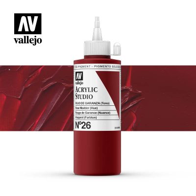ACRILICO STUDIO VALLEJO 200ML ROJO DE GARANZA 26