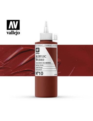 ACRILICO STUDIO VALLEJO 200ML ROJO ÓXIDO HIERRO 10