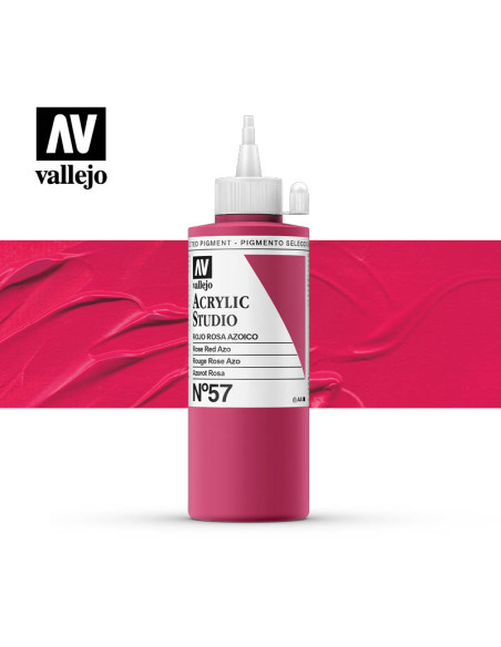 ACRILICO STUDIO VALLEJO 200ML ROJO ROSA AZOICO 57