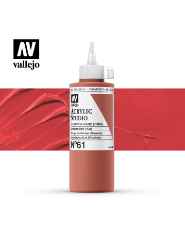 ACRILICO STUDIO VALLEJO 200ML ROJO VENECIANO 61
