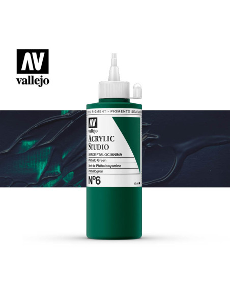 ACRILICO STUDIO VALLEJO 200ML VERDE FTALOCIANINA 6