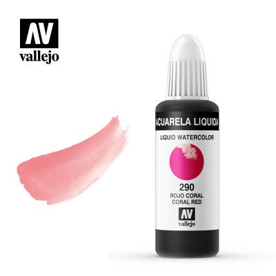 ACUARELA LÍQUIDA VALLEJO 32ML ROJO CORAL 290