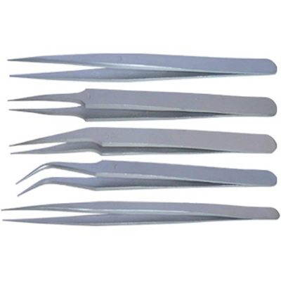 JUEGO DE 5 PINZAS INOXIDABLES DISMOER