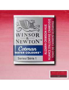 W&N ACUARELA COTMAN 1/2 GODET CARMESI ALIZARINA