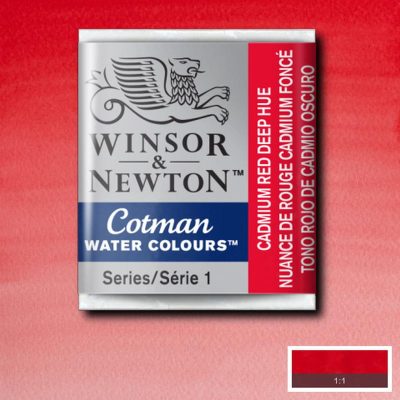 W&N ACUARELA COTMAN 1/2 GODET ROJO CADMIO OSCURO