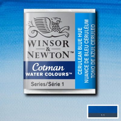 W&N ACUARELA COTMAN 1/2 GODET TONO AZUL CERÚLEO