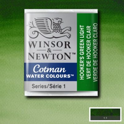 W&N ACUARELA COTMAN 1/2 GODET VERDE HOOKER CLARO