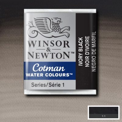 W&N ACUARELA COTMAN 1/2 GODET NEGRO DE MARFIL