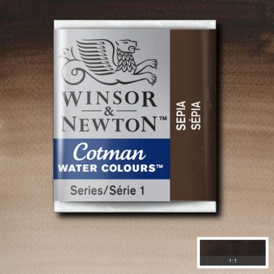 W&N ACUARELA COTMAN 1/2 GODET SEPIA