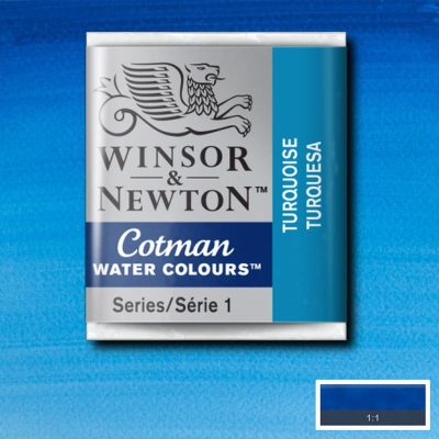 W&N ACUARELA COTMAN 1/2 GODET TURQUESA