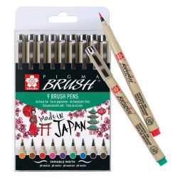 ROTULADOR SAKURA PIGMA BRUSH 9 UDS SURT  POXSDKBR9