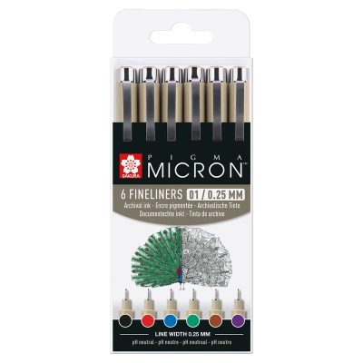 ROTULADOR SAKURA PIGMA MICRON 01 6 UDS  POXSDK016