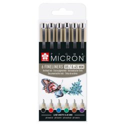 ROTULADOR SAKURA PIGMA MICRON 05 6 UDS POXSDK056A