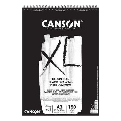 BLOC DIBUJO CANSON XL BLACK A3 150G 40H