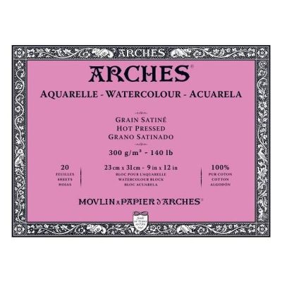 BLOC ARCHES ACUARELA GRANO SATIN 23X31CM 300G 20H