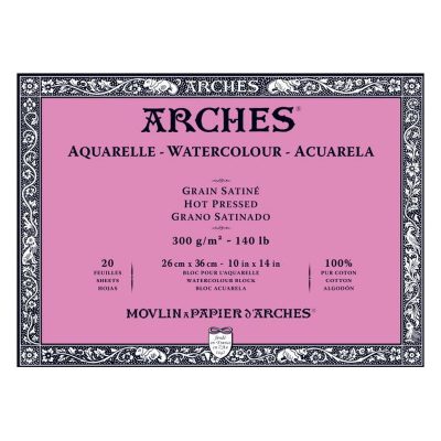 BLOC ARCHES ACUARELA GRANO SATIN 26X36CM 300G 20H