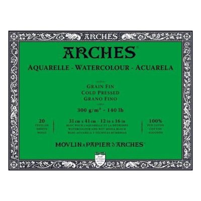BLOC ARCHES ACUARELA GRANO FINO 31X41CM 300G 20H