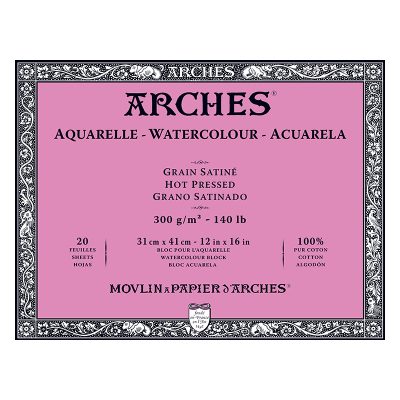 BLOC ARCHES ACUARELA GRANO SATIN 31X41CM 300G 20H