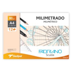 PAPEL MILIMETRADO FABRIANO A4 80G SOBRE 12 HOJAS