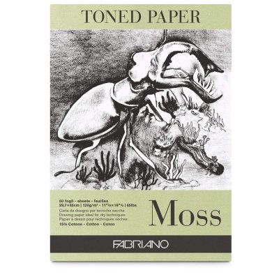 BLOC FABRIANO TONED PAPER MOSS A3 120G 50H
