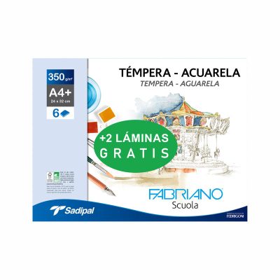 LÁMINA DIBUJO FABRIANO ACUARELA A4  350G 6 2H