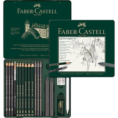 ESTUCHE FABER PITT GRAFITO 19 PIEZAS 112973