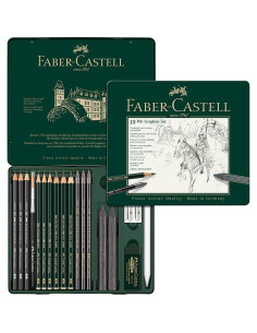 ESTUCHE FABER PITT GRAFITO 19 PIEZAS 112973
