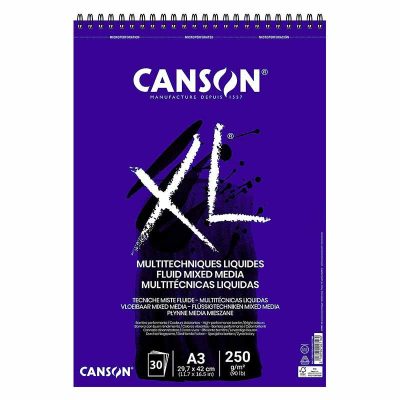 BLOC DIBUJO CANSON XL MIX MEDIA FLUID A3 250G 30H