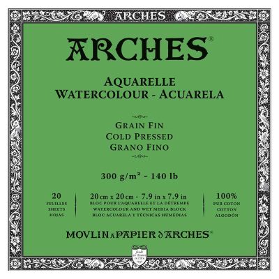 BLOC ARCHES ACUARELA GR FINO 20X20CM 300G 20H