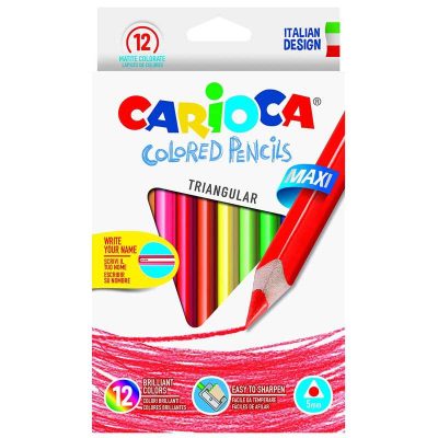 LAPIZ ESCOLAR CARIOCA TRIANGULAR JUMBO 12 COL///