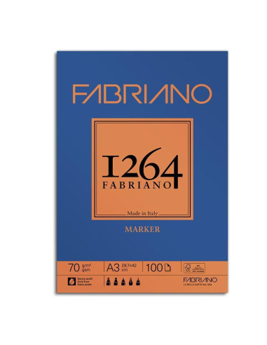 BLOC FABRIANO 1264 MARKER 70G A4  100 H  -ENC