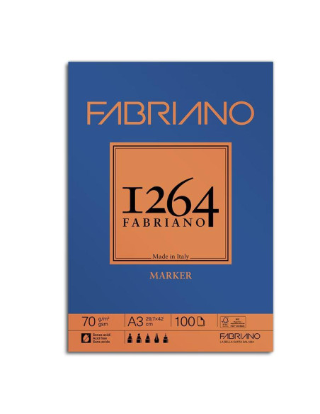 BLOC FABRIANO 1264 MARKER 70G A4  100 H  -ENC