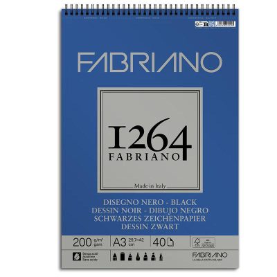 BLOC FABRIANO 1264 BLACK 200G A4  40 H -ESP