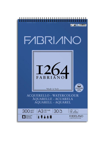 BLOC FABRIANO 1264 ACUARELA 300G A5  20 H -ESP