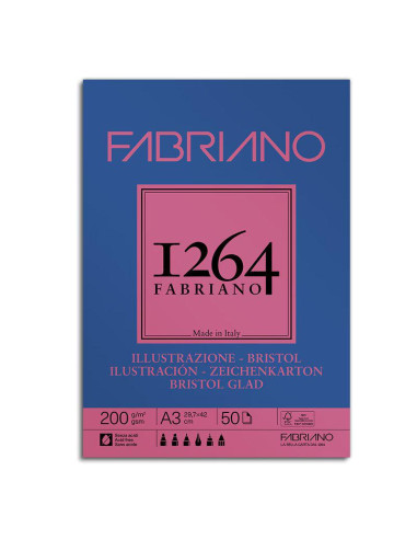 BLOC FABRIANO 1264 BRISTOL 200G A3  50 H  - ENC