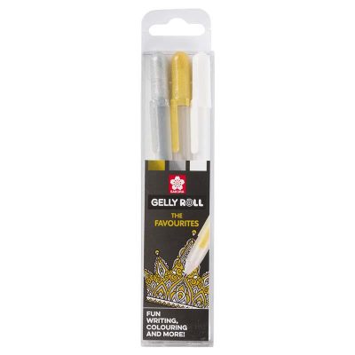 BOLIGRAFO SAKURA GELLY METALIC BLANCO ORO PLAT BL3
