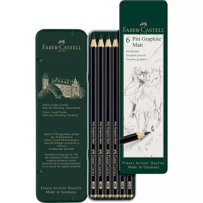 LAPIZ GRAFITO FABER CASTELL PITT GRAPHITE 6 UDS