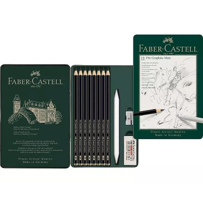 LAPIZ GRAFITO FABER CASTELL PITT GRAPHITE 11 UDS