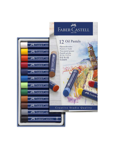 TIZA PASTEL GRASO FABER CASTEL 12 COLORES 127012