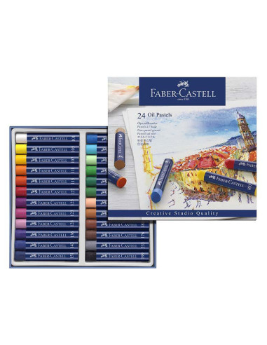 TIZA PASTEL GRASO FABER CASTEL 24 COLORES 127024