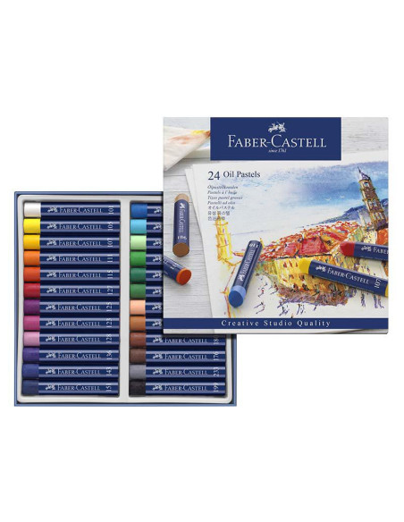 TIZA PASTEL GRASO FABER CASTEL 24 COLORES 127024