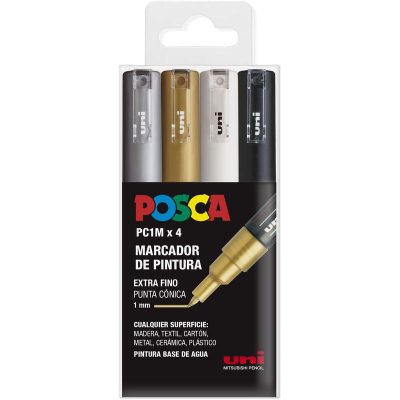 ROTULADOR POSCA PC-1M PACK 4 COLORES GSWB&