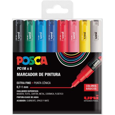 ROTULADOR POSCA PC1-M PACK 8 COLORES BASIC&