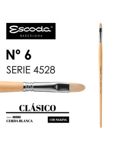 PINCEL ESCODA SERIE 4528 PLANO L/GATO CERDA Nº6