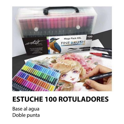 ROTULADOR ALEX BOG 2 PUNTA FINA/PINCEL SET 100 UDS